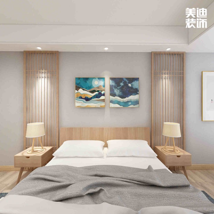 清溪川9号140㎡日式风格案例效果图-卧室