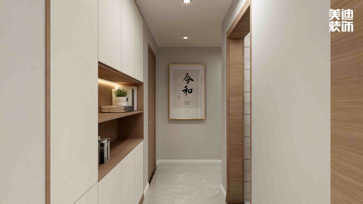 清溪川9号140㎡日式风格案例效果图-过道