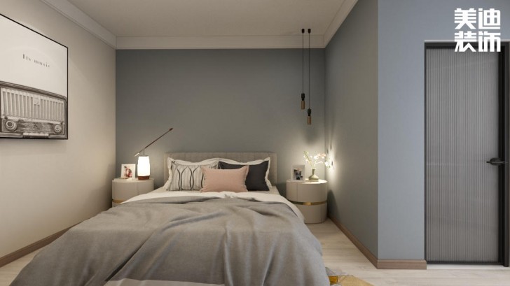 湘农桥社区120㎡轻奢风格案例效果图—卧室