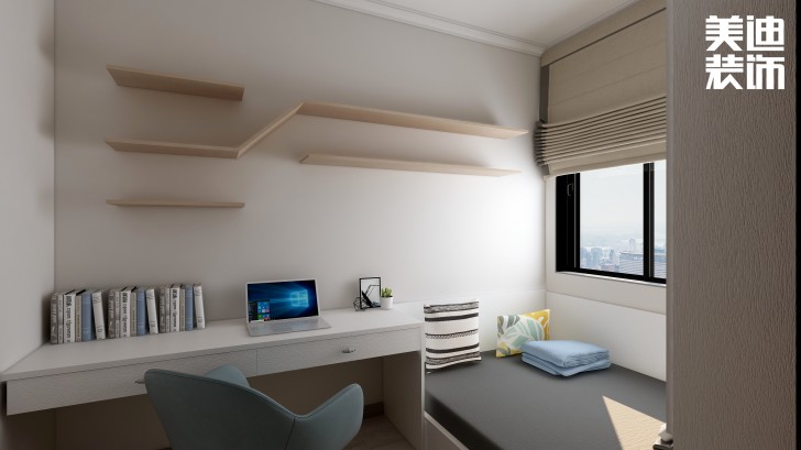 湘农桥社区120㎡轻奢风格案例效果图—卧室