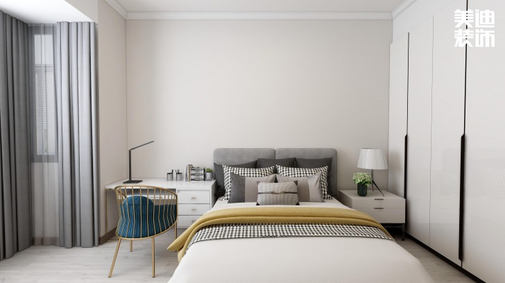 华银南苑140㎡现代风格案例效果图—卧室