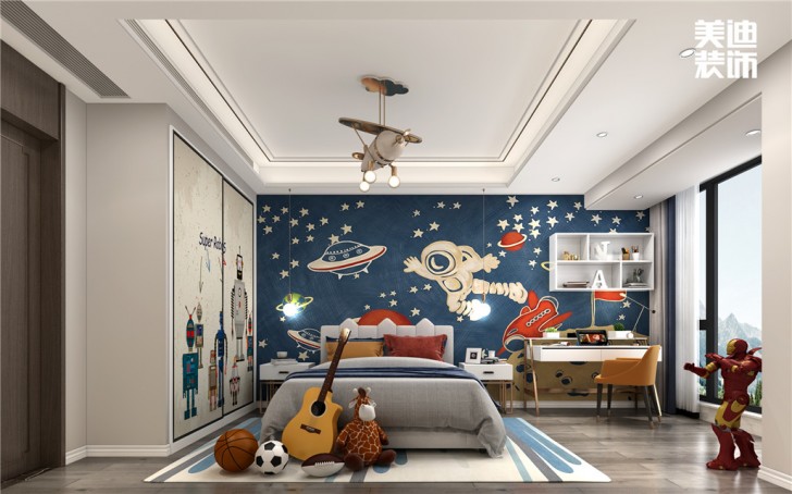 华都202㎡新中式轻奢风格案例效果图—卧室