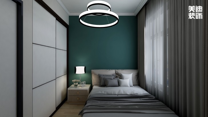 润屋美院90㎡现代风格装修案例效果图—卧室