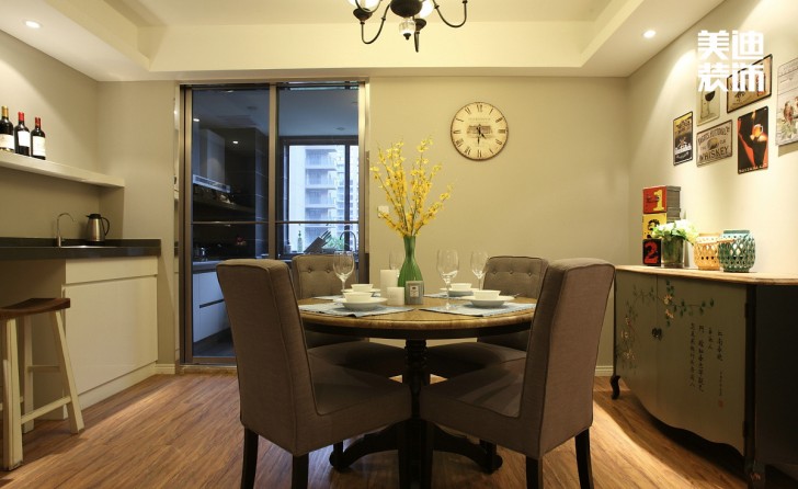 南国嘉苑140㎡简美风格装修实景效果图—餐厅