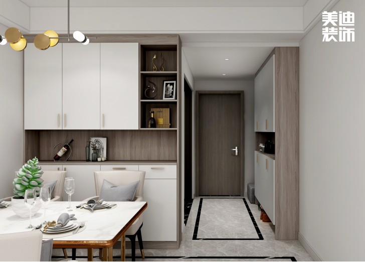 中航城100㎡现代轻奢风格案例效果图—玄关