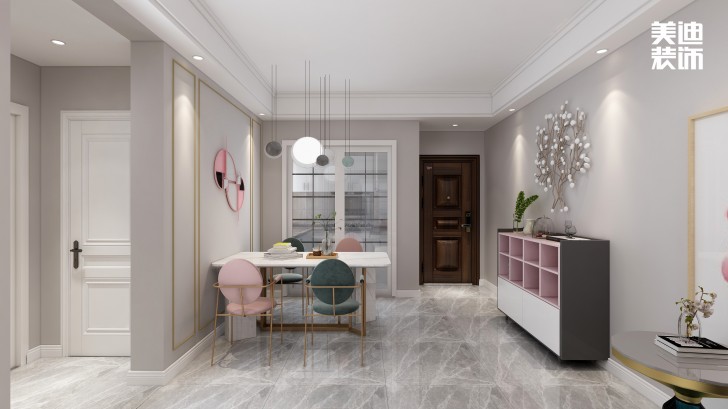 平吉上苑82㎡北欧风格装修案例效果图—餐厅