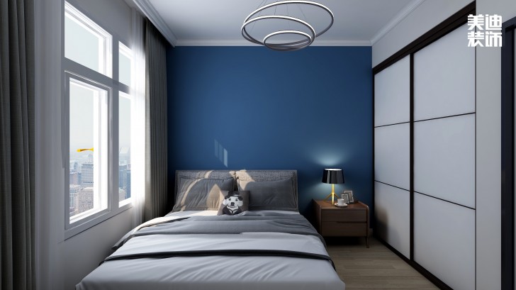 润屋美院90㎡现代风格装修案例效果图—卧室