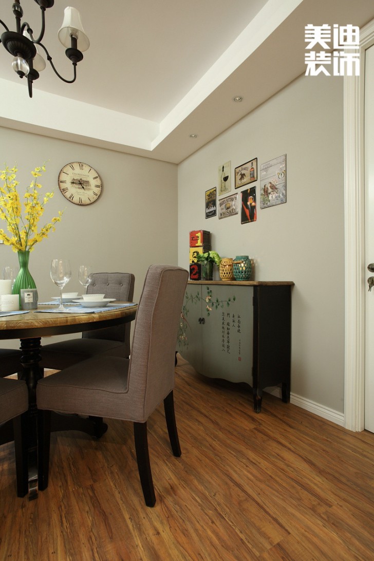 南国嘉苑140㎡简美风格装修实景效果图—餐厅