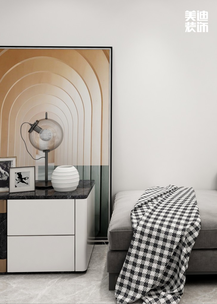 中航城100㎡现代轻奢风格案例效果图—客厅