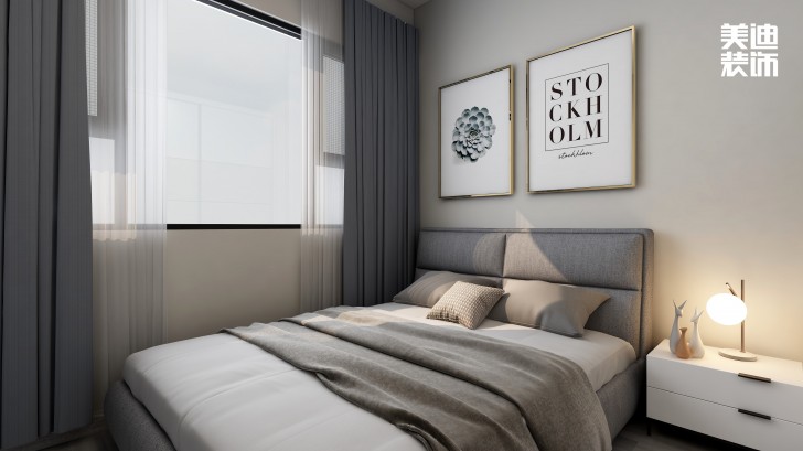 天麓尚层120㎡现代简约风格案例效果图—卧室