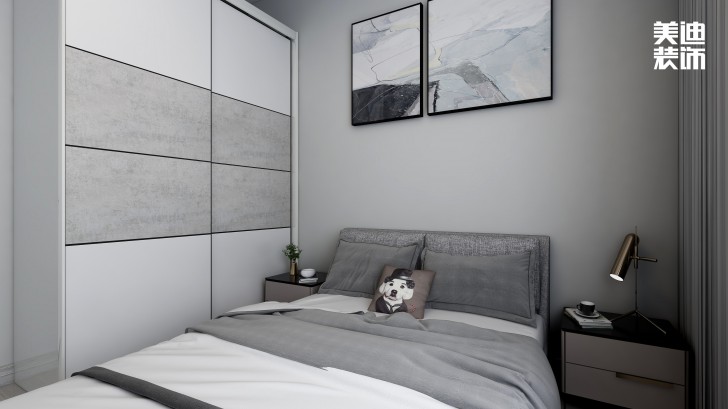 天麓尚层120㎡现代简约风格案例效果图—卧室