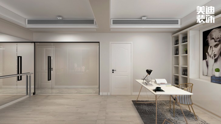 明昇壹城140㎡极简风装修案例效果图-书房