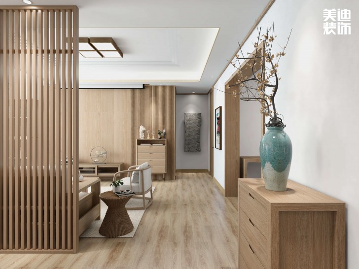 保利花园120㎡日式风装修案例效果图-过道