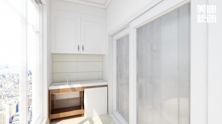 叠彩兰亭90㎡现代简约风装修案例效果图-阳台