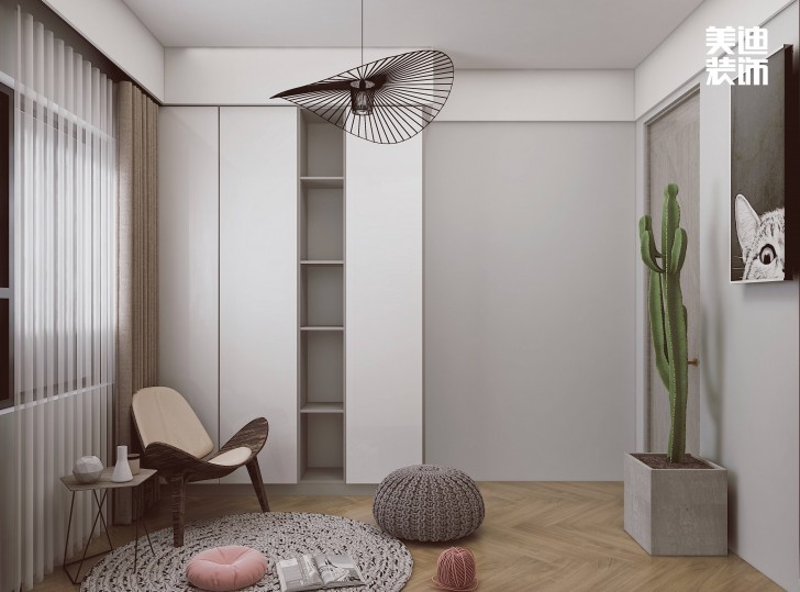 龙湖龙湖璟宸126㎡现代极简风装修案例效果图-书房