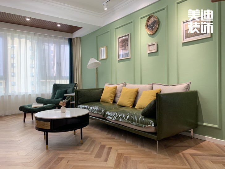  长房云时代109㎡北欧混搭风装修案例效果图 -客厅