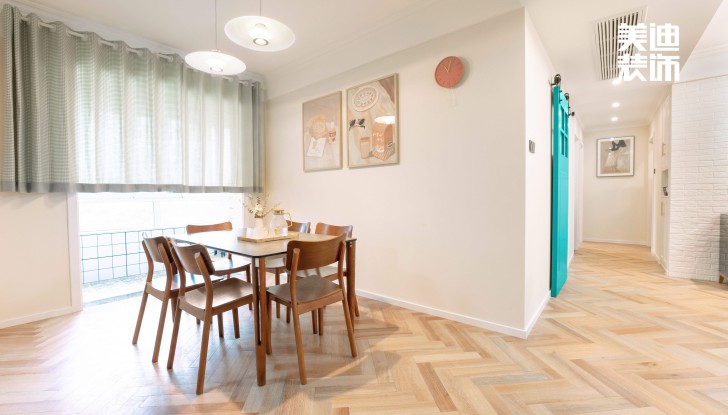  长房云时代109㎡北欧混搭风装修案例效果图 -餐厅