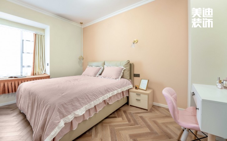  长房云时代109㎡北欧混搭风装修案例效果图 -主卧