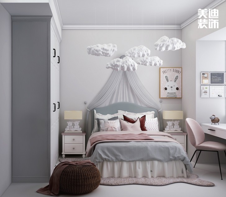 龙湖龙湖璟宸126㎡现代极简风装修案例效果图-儿童房