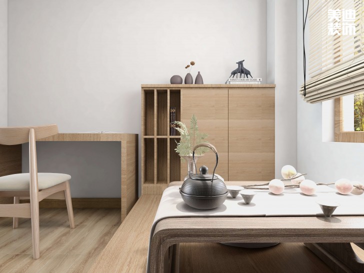 保利花园120㎡日式风装修案例效果图-书房