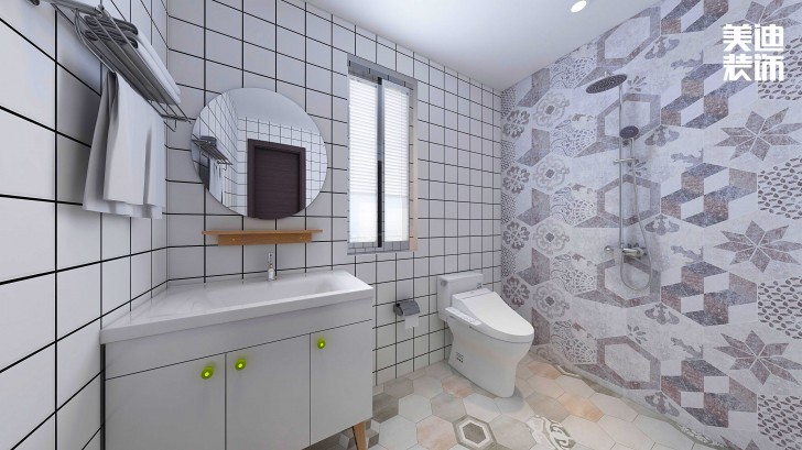 时代倾城80㎡简约风装修案例效果图-卫生间