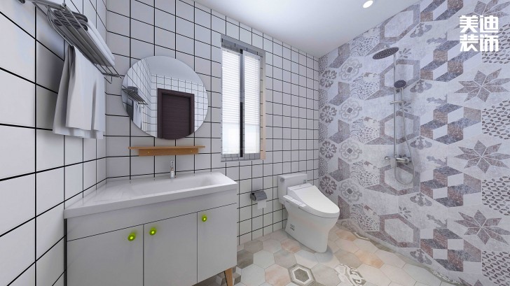 五矿-沁园金城100㎡简约风装修案例效果图-卫生间