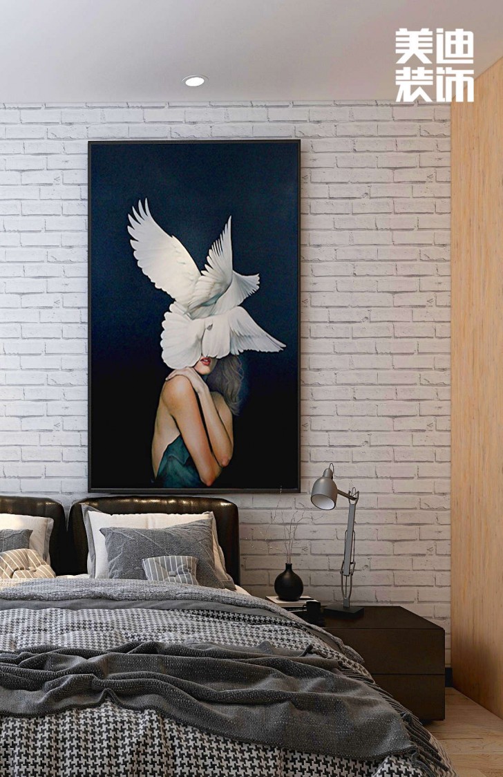 五矿-沁园金城100㎡简约风装修案例效果图-卧室