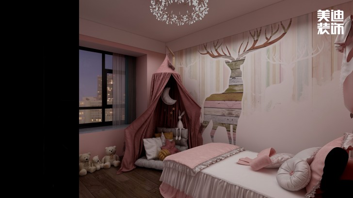 湘林小区180㎡现代风装修案例效果图-儿童房