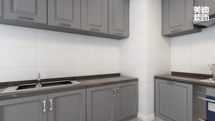 嘉华城188㎡古典美式风装修案例效果图-厨房