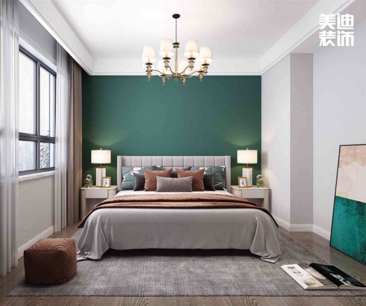 明昇壹城112㎡现代轻奢风装修案例效果图-卧室