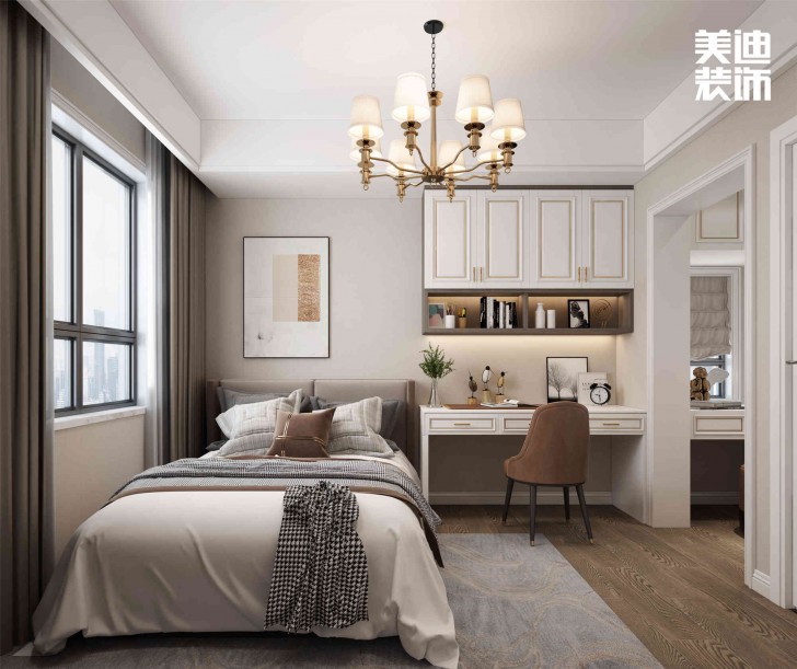 明昇壹城112㎡现代轻奢风装修案例效果图-卧室