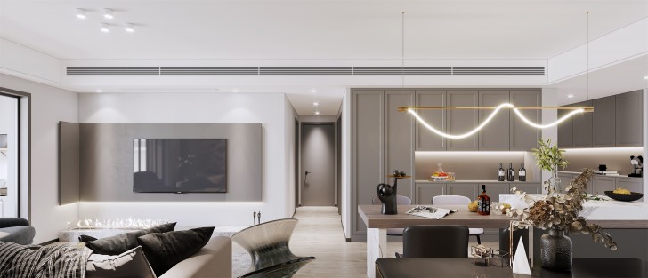 长沙保利国际广场130平现代极简风格-长沙装修公司美迪装饰