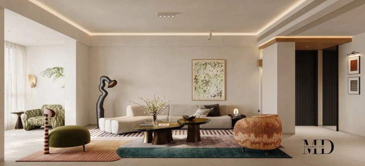 佳馨园212平自然风混搭风格实景案例效果图