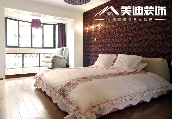 长沙世嘉·国际华城150平米美式乡村装修案例图-卧室