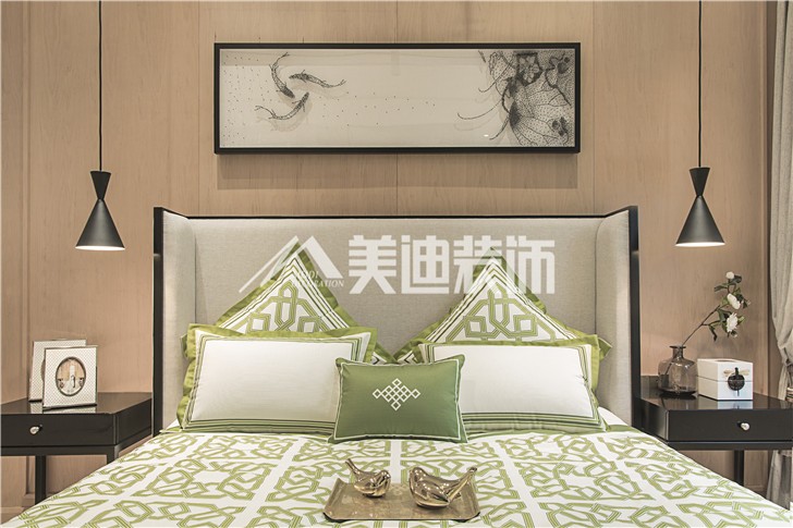 湘域中央300平东方雅韵风装修案例图—卧室