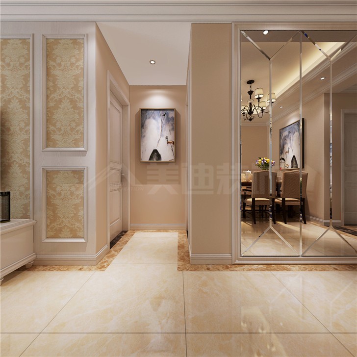 北辰三角洲123平简欧风装修案例图—客厅