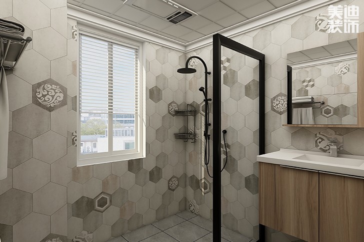 银园公寓89平米现代简约风格装修效果图--卫生间