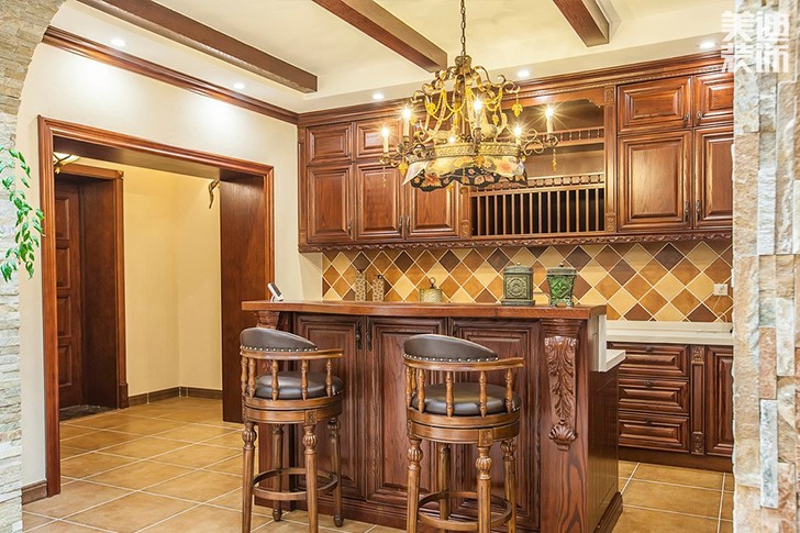 好望谷420平别墅美式风格装修案例实拍图-厨房