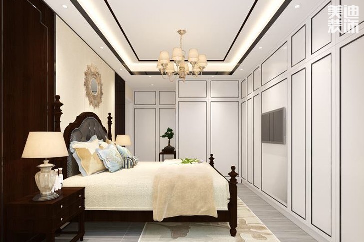 芙蓉盛世138平新中式装修案例效果图--卧室