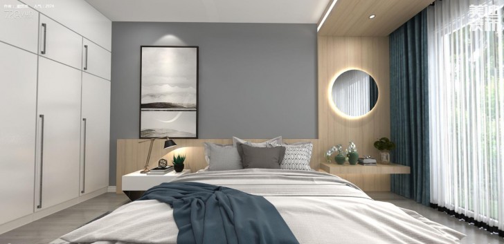 蓝山300平米现代风格装修效果图--卧室